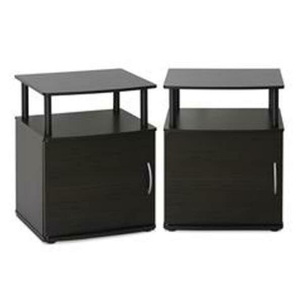 Furinno Utility Design End Table, Set Of 2, 2PK 2-15114BKW